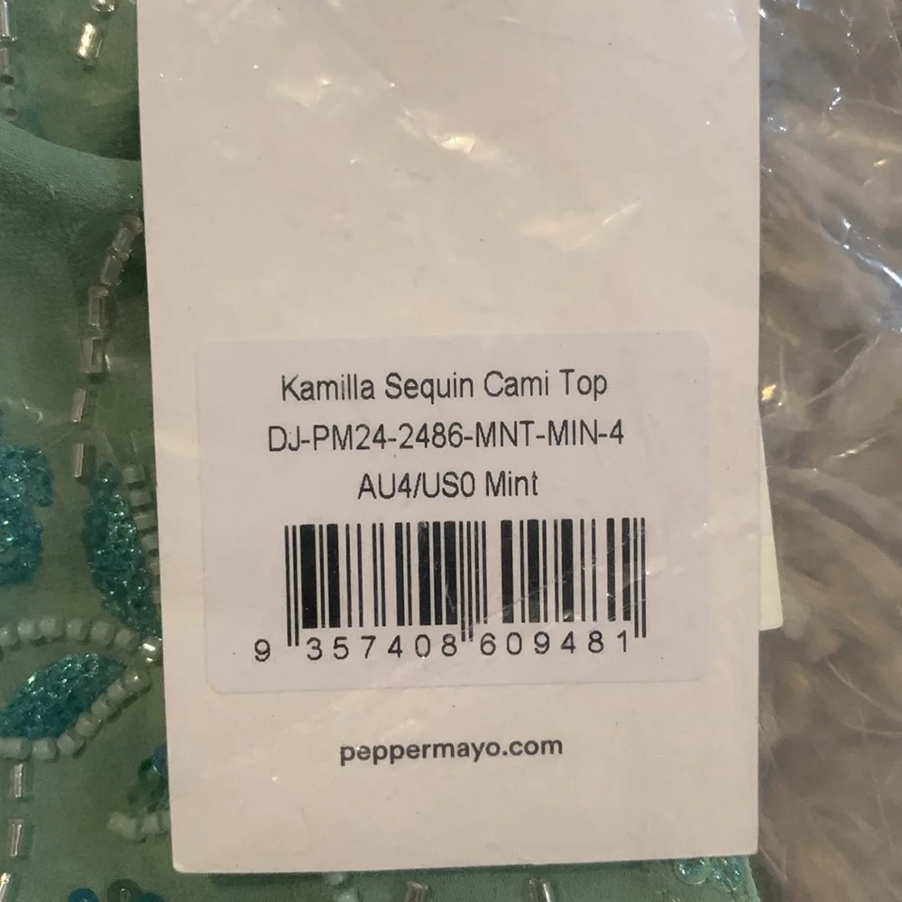 Peppermayo Kamilla Sequin Cami Top - Mint - Picture 8 of 8